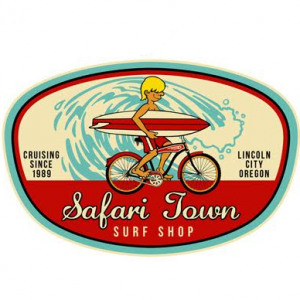 Safari Town Surf Bike & Surf Sticker