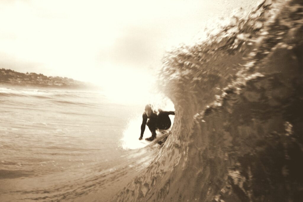 Tony Gile surfing on the Oregon Coast